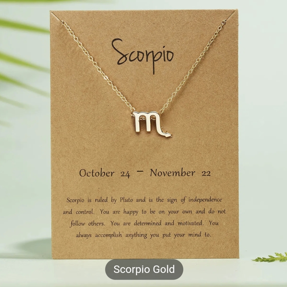 Zodiac Scorpio Sign fashion Necklace - Picture 1 of 10